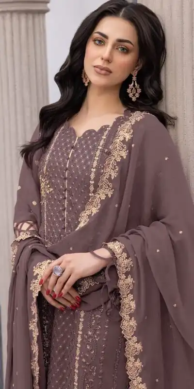 FC MARIA-A 1038 Brown Color Sequence Georgette Embroidery Salwar Suit Wedding, Party, Festive events, Expected Delivery  4-6 Working Days @2099 | Salwar suit, Designer Suits, Casual Suits, Creative suits, Palazzo Suits, Party Wear Suits, Patiala Suits, Straight Suits