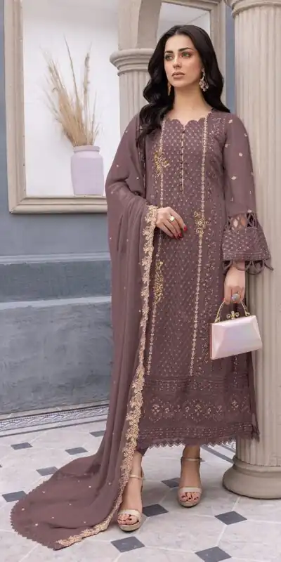 FC MARIA-A 1038 Brown Color Sequence Georgette Embroidery Salwar Suit Wedding, Party, Festive events, Expected Delivery  4-6 Working Days @2099 | Salwar suit, Designer Suits, Casual Suits, Creative suits, Palazzo Suits, Party Wear Suits, Patiala Suits, Straight Suits