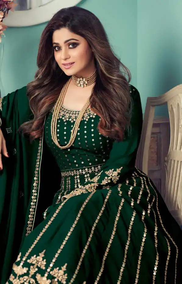 FC Shamita 8545 Green Color Georgette Codding Embroidery Anarkali Suit Wedding, Party, Festive Expected Delivery 4-6 Working Days  @2499/- | Jump Suits, Salwar suit, Designer Suits, Casual Suits, Creative suits, Palazzo Suits, Party Wear Suits, Patiala Suits, Straight Suits