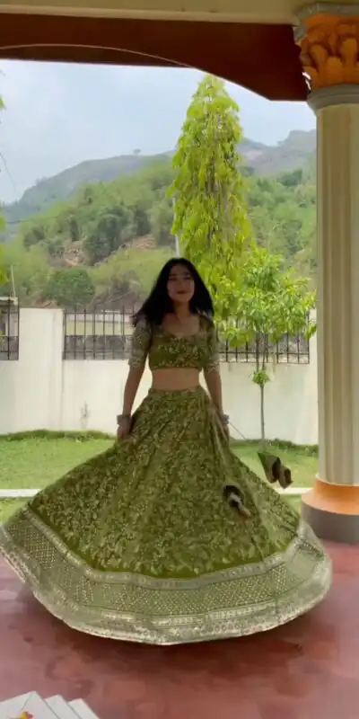ZSR 3071 Green Color Georgette Embroidery Sequence Lehenga Choli Lehenga Choli Wedding, Party, Events Etc. Expected Delivery 4-6 Working Days 2299/- | Lehenga, Bollywood Lehenga, Creative Lehenga, Designer Lehenga, Embroidered Lehenga, Party Wear Lehenga