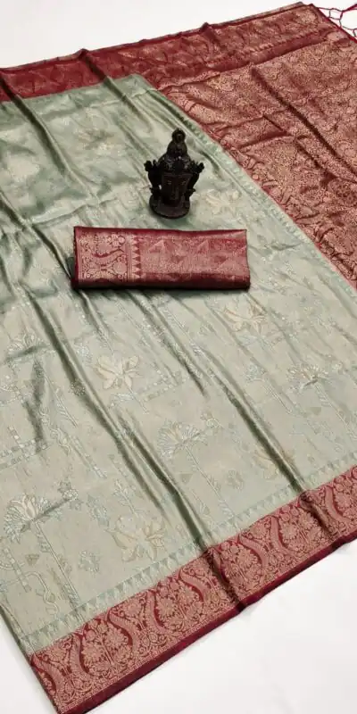 GK kanjivaram Grey Color Soft Silk Beautiful Rich Pallu All Over Saree Events Casual Wedding Festive . Expected Delivery  4-6 Working Days @1999/- | Sarees, Bollywood Sarees, Creative Sarees, Designer Sarees, Embroidered Sarees, Ethnic Saree, Modern Digital sarees, Party Wear Sarees