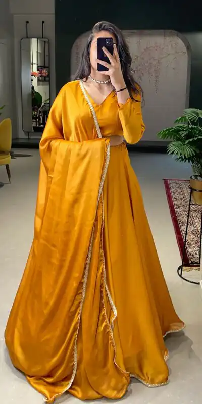 LNB 1227 Mustard Color Rangoli Silk Plain Lace Border Lehenga Choli Traditional Wear, Festive, Party, Wedding, Events etc. Expected 4-6 Working Days @1799/- | Lehenga, Bollywood Lehenga, Creative Lehenga, Designer Lehenga, Embroidered Lehenga, Party Wear Lehenga