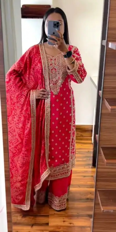 SRK 5157 Pink Color Pure Chinnon Silk Embroidery Coding Dori Salwar Suit Wedding, Party, Festive, Events Expected Delivery 4-6 Working Days @ 2399/- | Jump Suits, Salwar suit, Designer Suits, Casual Suits, Creative suits, Palazzo Suits, Party Wear Suits, Patiala Suits, Straight Suits