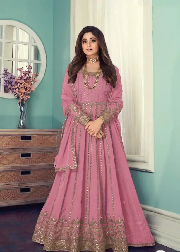 FC Shamita 8545 Pink Color Georgette Codding Embroidery Anarkali Suit Wedding, Party, Festive Expected Delivery 4-6 Working Days  @2499/- | Jump Suits, Salwar suit, Designer Suits, Casual Suits, Creative suits, Palazzo Suits, Party Wear Suits, Patiala Suits, Straight Suits