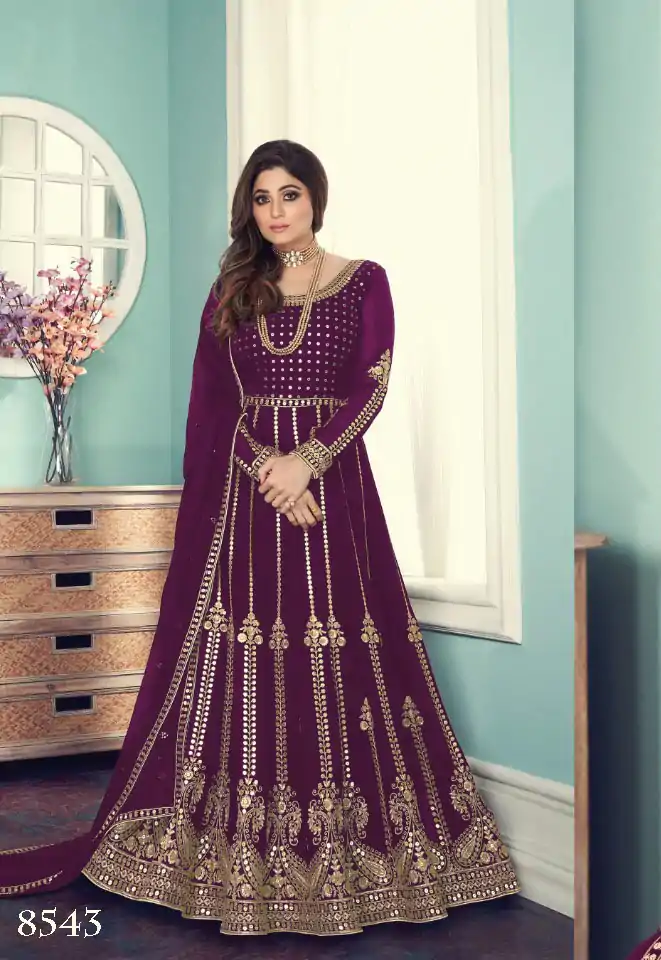 FC Shamita 8545 Purple Color Georgette Codding Embroidery Anarkali Suit Wedding, Party, Festive Expected Delivery 4-6 Working Days  @2499/- | Jump Suits, Salwar suit, Designer Suits, Casual Suits, Creative suits, Palazzo Suits, Party Wear Suits, Patiala Suits, Straight Suits
