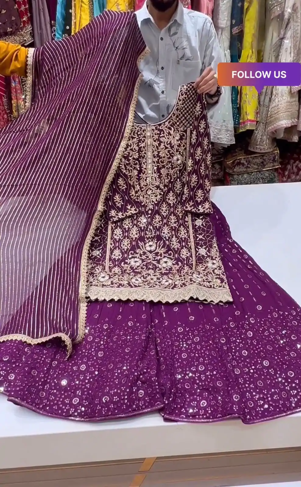 ZF 373 Purple Color Georgette Embroidery Sequence Salwar Suit Casual, Wedding, Party, Events Etc. Expected Delivery 4-6 Working Days 2399/- | Jump Suits, Salwar suit, Designer Suits, Casual Suits, Creative suits, Palazzo Suits, Party Wear Suits, Patiala Suits, Straight Suits