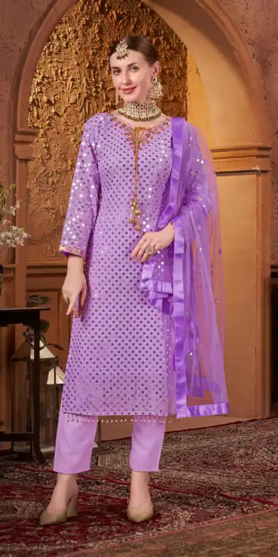 VLM 205 Violet Color Georgette Embroidery Sequence Salwar Suit Wedding, Party, Festive, Events Expected Delivery 4-6 Working Days @ 1999/- Only | Salwar suit, Designer Suits, Casual Suits, Creative suits, Party Wear Suits, Straight Suits