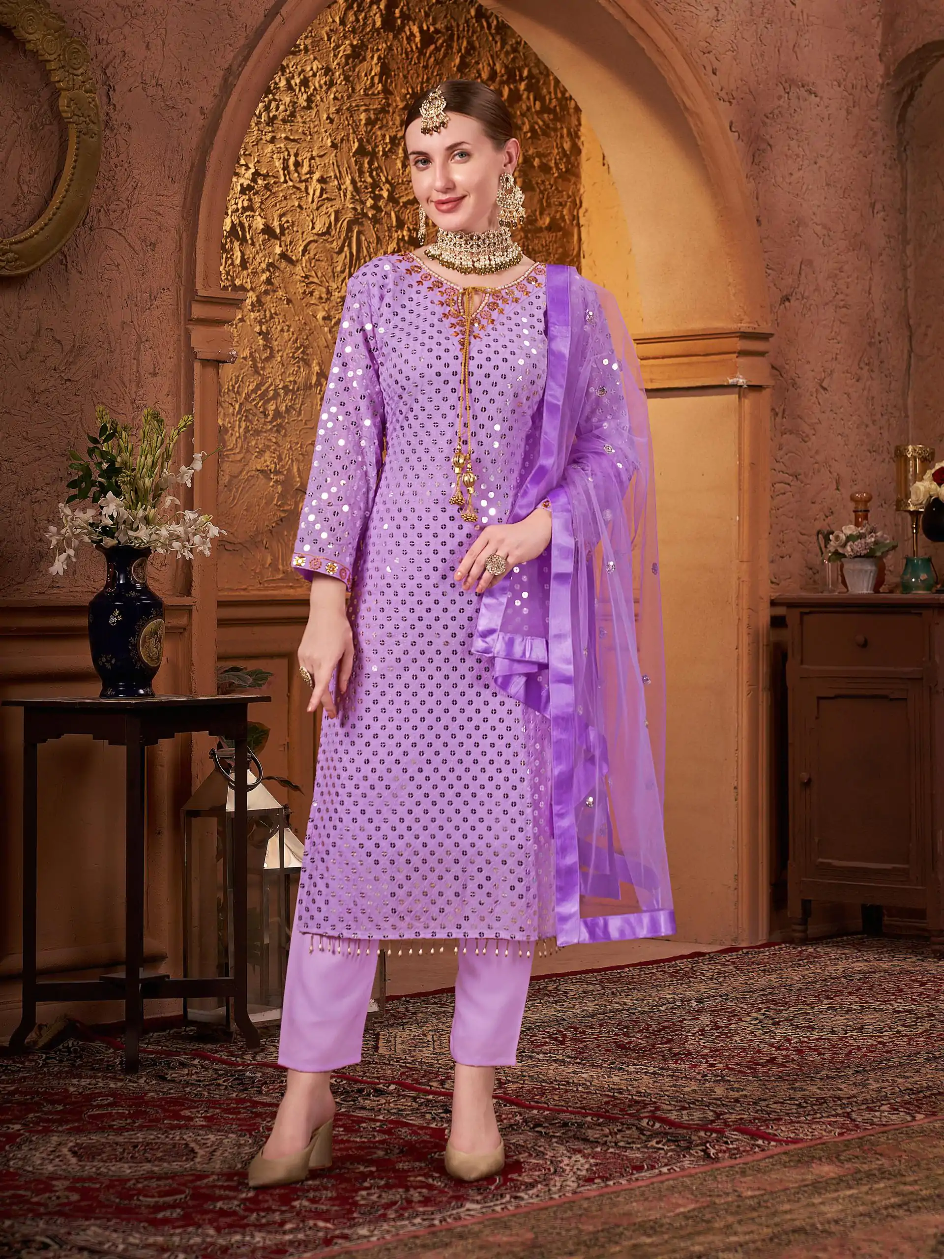 VLM 205 Violet Color Georgette Embroidery Sequence Salwar Suit Wedding, Party, Festive, Events Expected Delivery 4-6 Working Days @ 1999/- Only | Salwar suit, Designer Suits, Casual Suits, Creative suits, Party Wear Suits, Straight Suits
