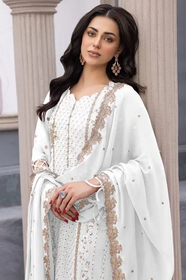 FC MARIA-A 1038 White Color Sequence Georgette Embroidery Salwar Suit Wedding, Party, Festive events, Expected Delivery  4-6 Working Days @2099 | Salwar suit, Designer Suits, Casual Suits, Creative suits, Palazzo Suits, Party Wear Suits, Patiala Suits, Straight Suits