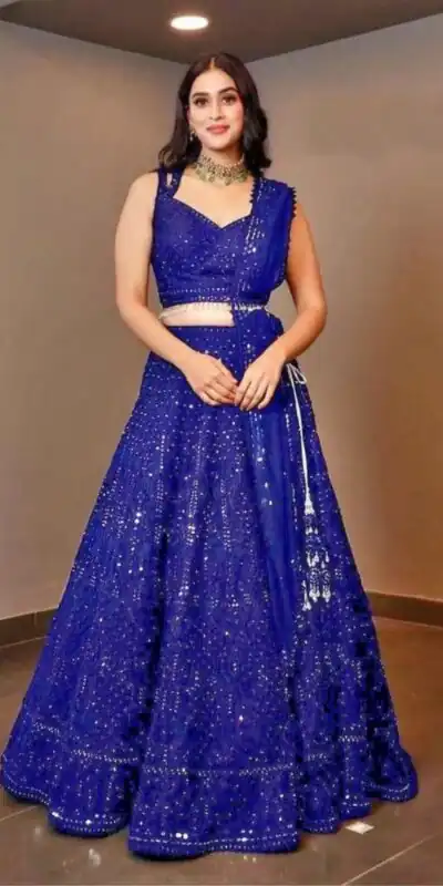 RC 215 Blue  Color Heavy Georgette Embroidery Sequins Lehenga Choli Casual, Party Wedding, Festive, Events Etc. Delivery  4-6 Working Days 1999/- | Lehenga, Bollywood Lehenga, Creative Lehenga, Designer Lehenga, Embroidered Lehenga, Party Wear Lehenga