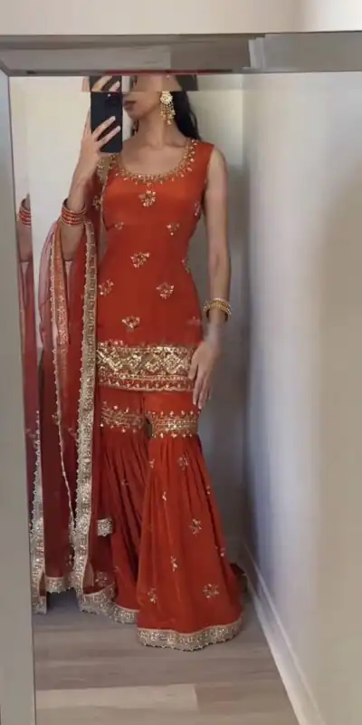 SRK 5183 Brown Color Georgette Embroidery Sequence Salwar Suit Wedding, Party, Festive, Events Expected Delivery 4-6 Working Days @ 2099/- | Jump Suits, Salwar suit, Designer Suits, Casual Suits, Creative suits, Palazzo Suits, Party Wear Suits, Patiala Suits, Straight Suits