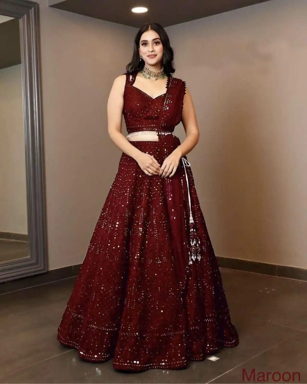 RC 215 Maroon Color Heavy Georgette Embroidery Sequins Lehenga Choli Casual, Party Wedding, Festive, Events Etc. Delivery  4-6 Working Days 1999/- | Lehenga, Bollywood Lehenga, Creative Lehenga, Designer Lehenga, Embroidered Lehenga, Party Wear Lehenga