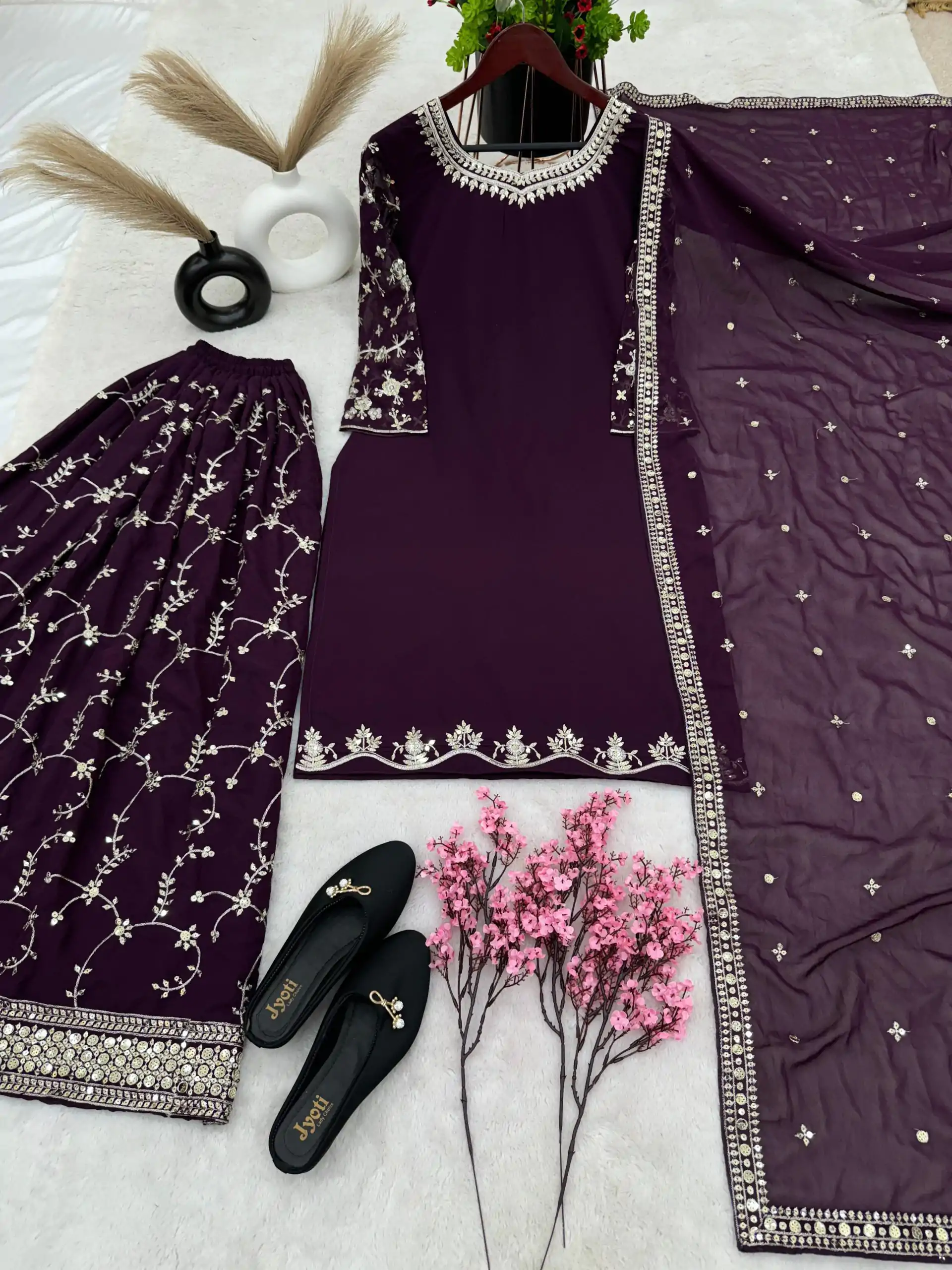 SRK 5135 Purple Color Georgette Embroidery Sequence Salwar Suit Wedding, Party, Festive, Events Expected Delivery 4-6 Working Days @ 1999/- | Jump Suits, Salwar suit, Designer Suits, Casual Suits, Creative suits, Palazzo Suits, Party Wear Suits, Patiala Suits, Straight Suits