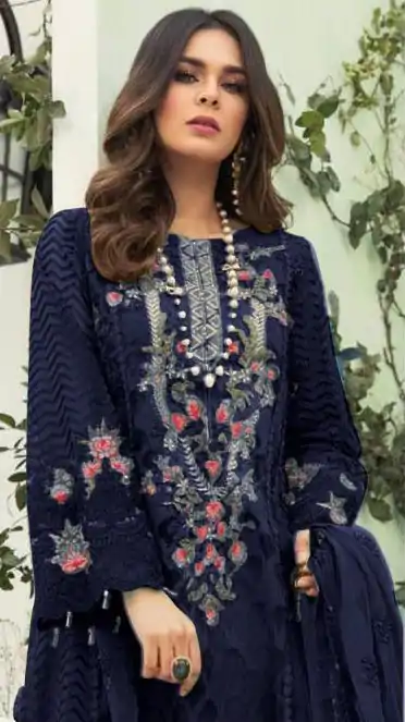 FC MARIA.B Blue Color Georgette Embroidery Work Salwar Suit Wedding, Party, Festive events, Expected Delivery  4-6 Working Days @2099 | Salwar suit, Designer Suits, Casual Suits, Creative suits, Palazzo Suits, Party Wear Suits, Patiala Suits, Straight Suits