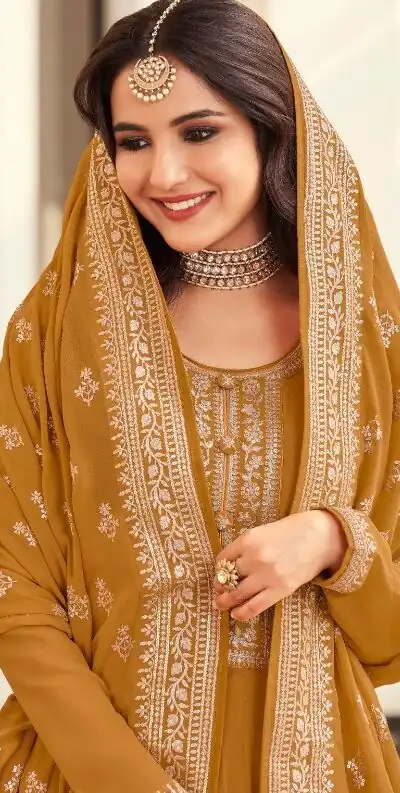 FC AM 16064 Mustard Color Georgette Embroidery Salwar Suit Wedding, Party, Festive events, Expected Delivery  4-6 Working Days @2649 | Salwar suit, Designer Suits, Casual Suits, Creative suits, Palazzo Suits, Party Wear Suits, Patiala Suits, Straight Suits