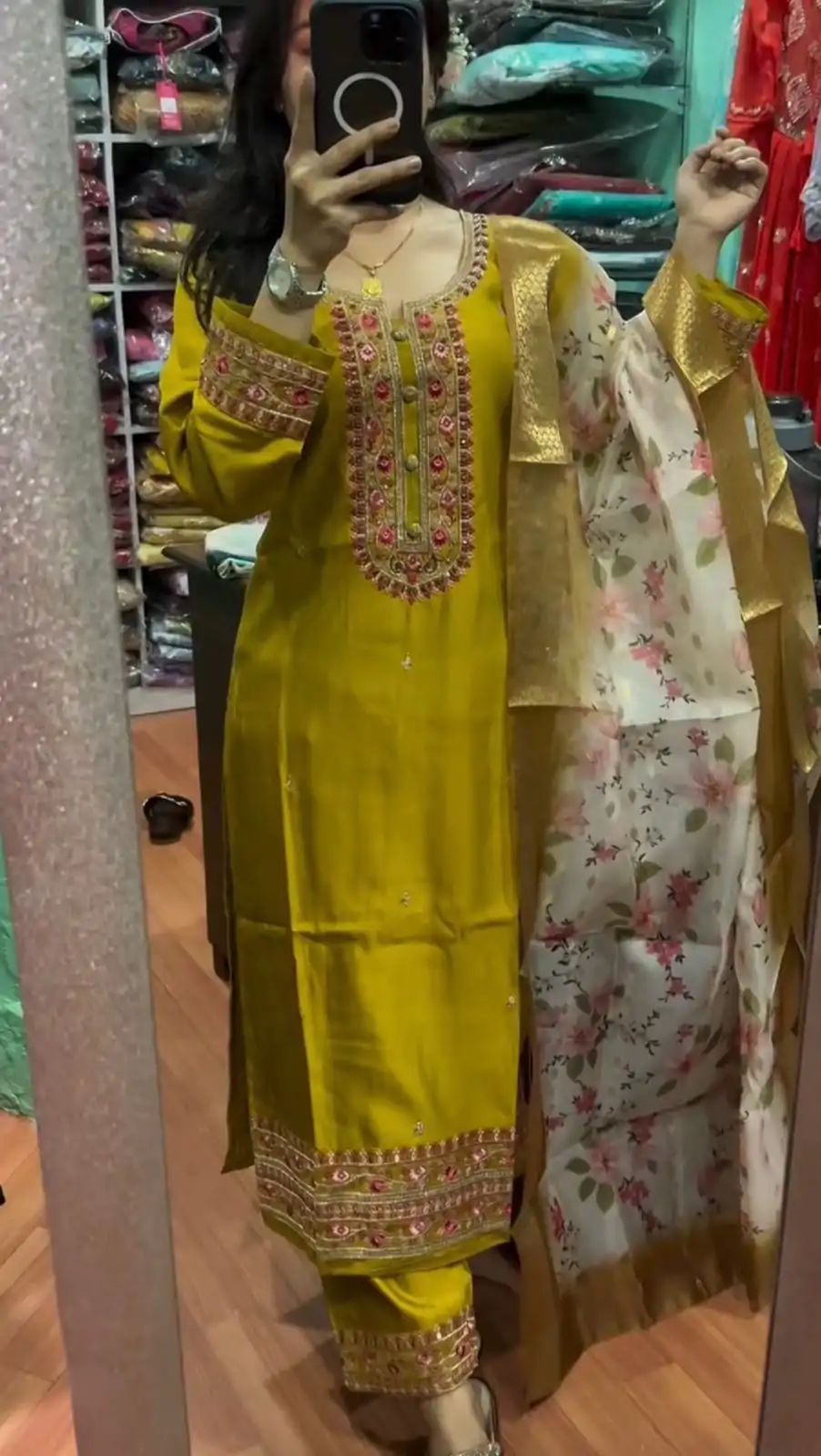 AD 164 Yellow Color Chinon Silk Embroidery Work Sharara Suit Casual, Wedding, Party, Festive, Events Etc. Expected Delivery 4-6 Working Days @1949/- | Jump Suits, Salwar suit, Designer Suits, Casual Suits, Creative suits, Palazzo Suits, Party Wear Suits, Patiala Suits, Straight Suits