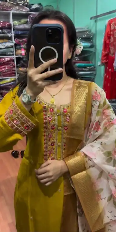 AD 164 Yellow Color Chinon Silk Embroidery Work Sharara Suit Casual, Wedding, Party, Festive, Events Etc. Expected Delivery 4-6 Working Days @1949/- | Jump Suits, Salwar suit, Designer Suits, Casual Suits, Creative suits, Palazzo Suits, Party Wear Suits, Patiala Suits, Straight Suits