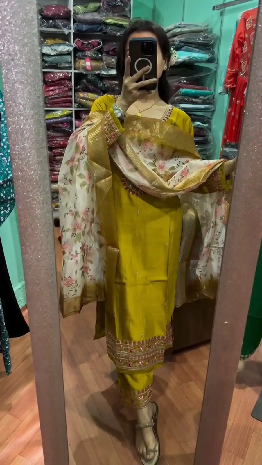 AD 164 Yellow Color Chinon Silk Embroidery Work Sharara Suit Casual, Wedding, Party, Festive, Events Etc. Expected Delivery 4-6 Working Days @1949/- | Jump Suits, Salwar suit, Designer Suits, Casual Suits, Creative suits, Palazzo Suits, Party Wear Suits, Patiala Suits, Straight Suits