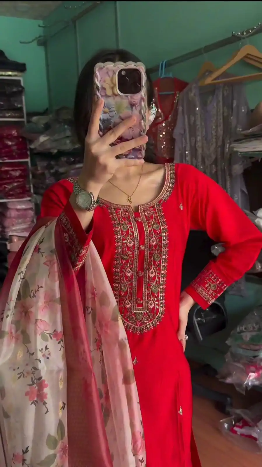 AD 164 Red Color Chinon Silk Embroidery Work Sharara Suit Casual, Wedding, Party, Festive, Events Etc. Expected Delivery 4-6 Working Days @1949/- | Jump Suits, Salwar suit, Designer Suits, Casual Suits, Creative suits, Palazzo Suits, Party Wear Suits, Patiala Suits, Straight Suits