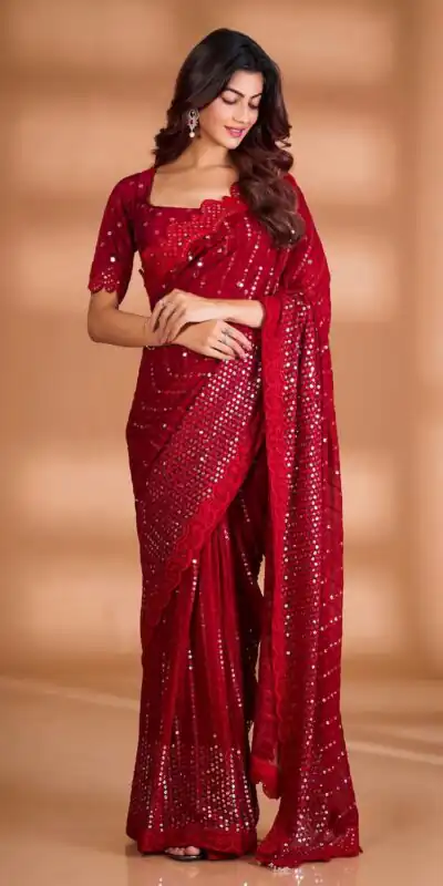 BT 361 Maroon Color Soft Georgette Fancy Beautiful Saree Casual, Party Wear, Traditional Wear, Wedding Wear, Events Etc.@2399/- | Sarees, Bollywood Sarees, Creative Sarees, Designer Sarees, Ethnic Saree, Modern Digital sarees, Party Wear Sarees