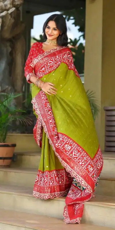 BT 1240 Parrot Green Color Rich Ikkat Pallu Embroidery Saree Casual, Party Wear, Traditional Wear, Wedding Wear, Events Etc.@2099/- | Sarees, Bollywood Sarees, Creative Sarees, Designer Sarees, Ethnic Saree, Modern Digital sarees, Party Wear Sarees