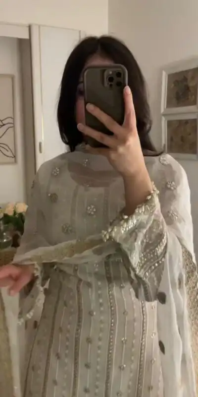 ZF 381 White Color Georgette Embroidery Sequence Salwar Suit Casual, Wedding, Party, Events Etc. Expected Delivery 4-6 Working Days 2399/- | Jump Suits, Salwar suit, Designer Suits, Casual Suits, Creative suits, Palazzo Suits, Party Wear Suits, Patiala Suits, Straight Suits