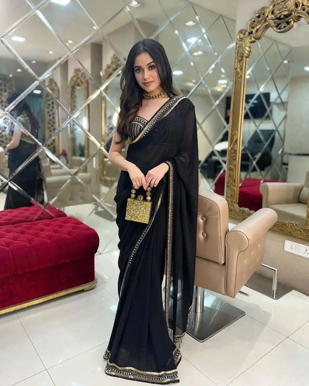 ST 468 Black Color Georgette Embroidery Lace Border Work Saree Casual, Wedding, Party, Festive, Events Etc. Expected Delivery 4-6 Working Days @1699/- | Sarees, Bollywood Sarees, Creative Sarees, Designer Sarees, Embroidered Sarees, Ethnic Saree, Modern Digital sarees, Party Wear Sarees
