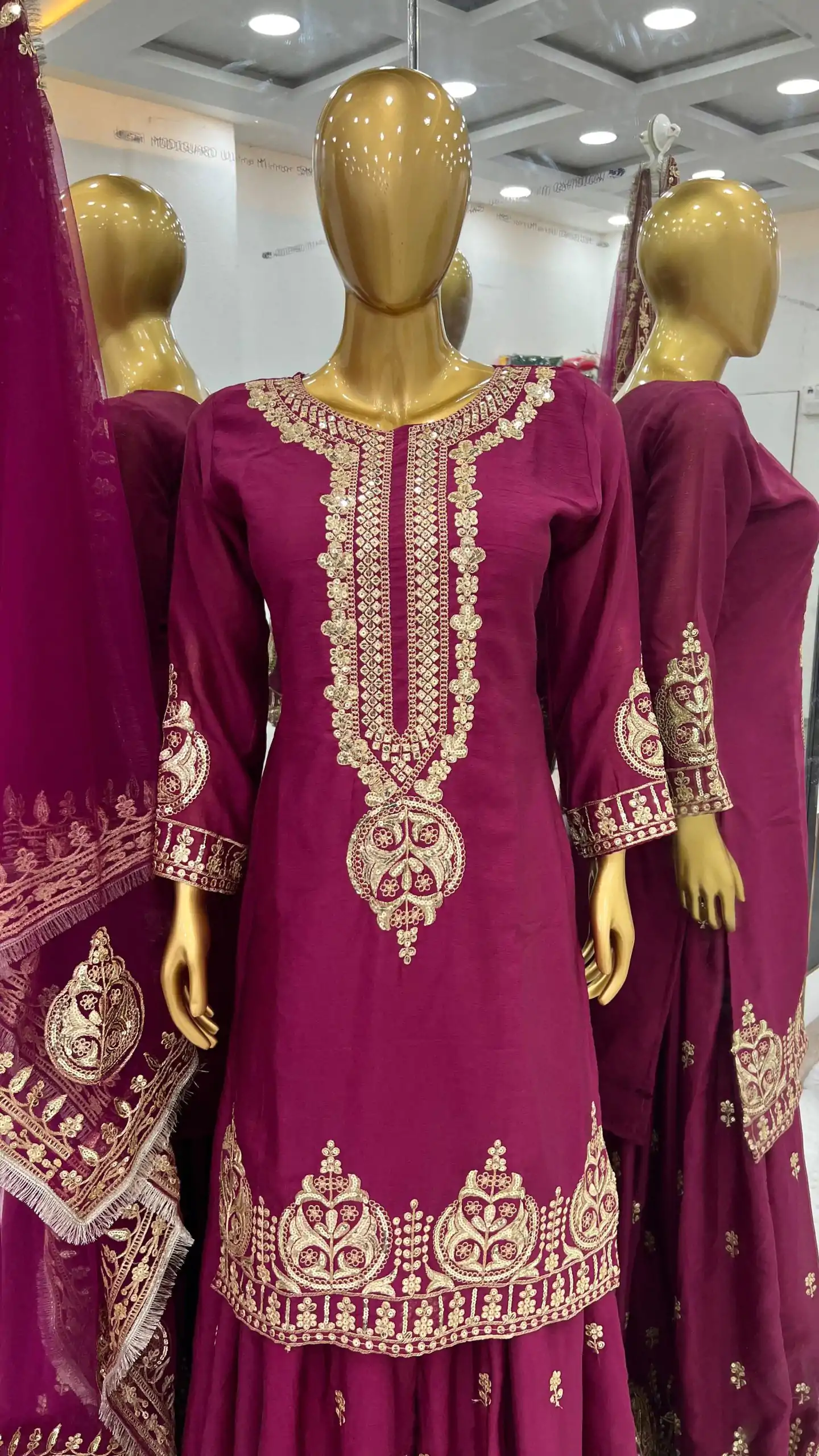 ZF 375 Purple Color Chinnon Silk Embroidery Sequence Salwar Suit Casual, Wedding, Party, Events Etc. Expected Delivery 4-6 Working Days 2099/- | Jump Suits, Salwar suit, Designer Suits, Casual Suits, Creative suits, Palazzo Suits, Party Wear Suits, Patiala Suits, Straight Suits