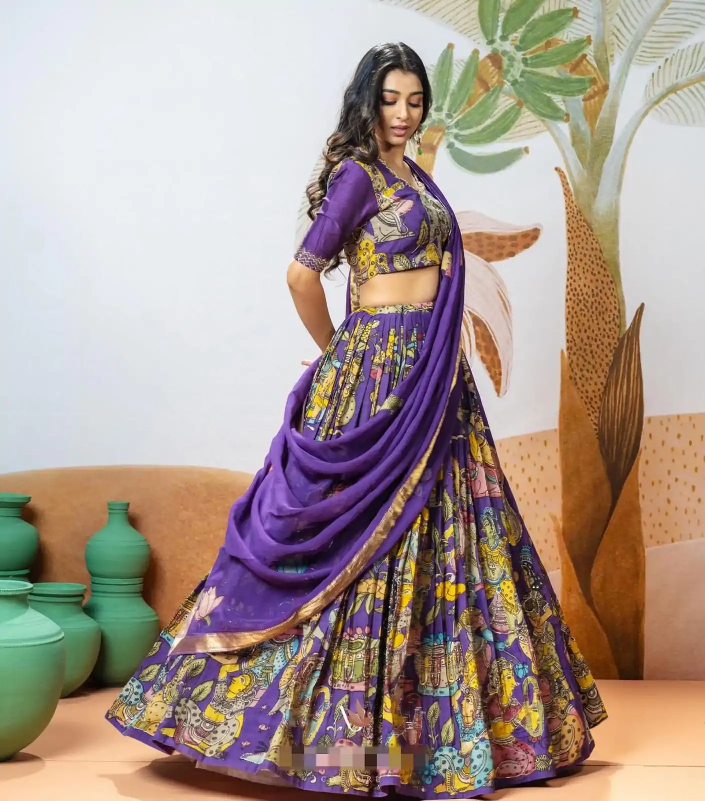 PC 385 Violet Color Chant Crepe Kalamkari Printed Lehenga Choli Casual, Party Wear, Events, Festivals Wear Expected Delivery 4-6 Working Days @2079/- | Lehenga, Bollywood Lehenga, Creative Lehenga, Designer Lehenga, Embroidered Lehenga, Party Wear Lehenga
