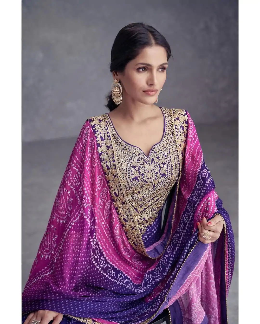 ZF 386 Violet Color Chinnon Digital Printed Sequence Salwar Suit Casual, Wedding, Party, Events Etc. Expected Delivery 4-6 Working Days 2399/- | Jump Suits, Salwar suit, Designer Suits, Casual Suits, Creative suits, Palazzo Suits, Party Wear Suits, Patiala Suits, Straight Suits