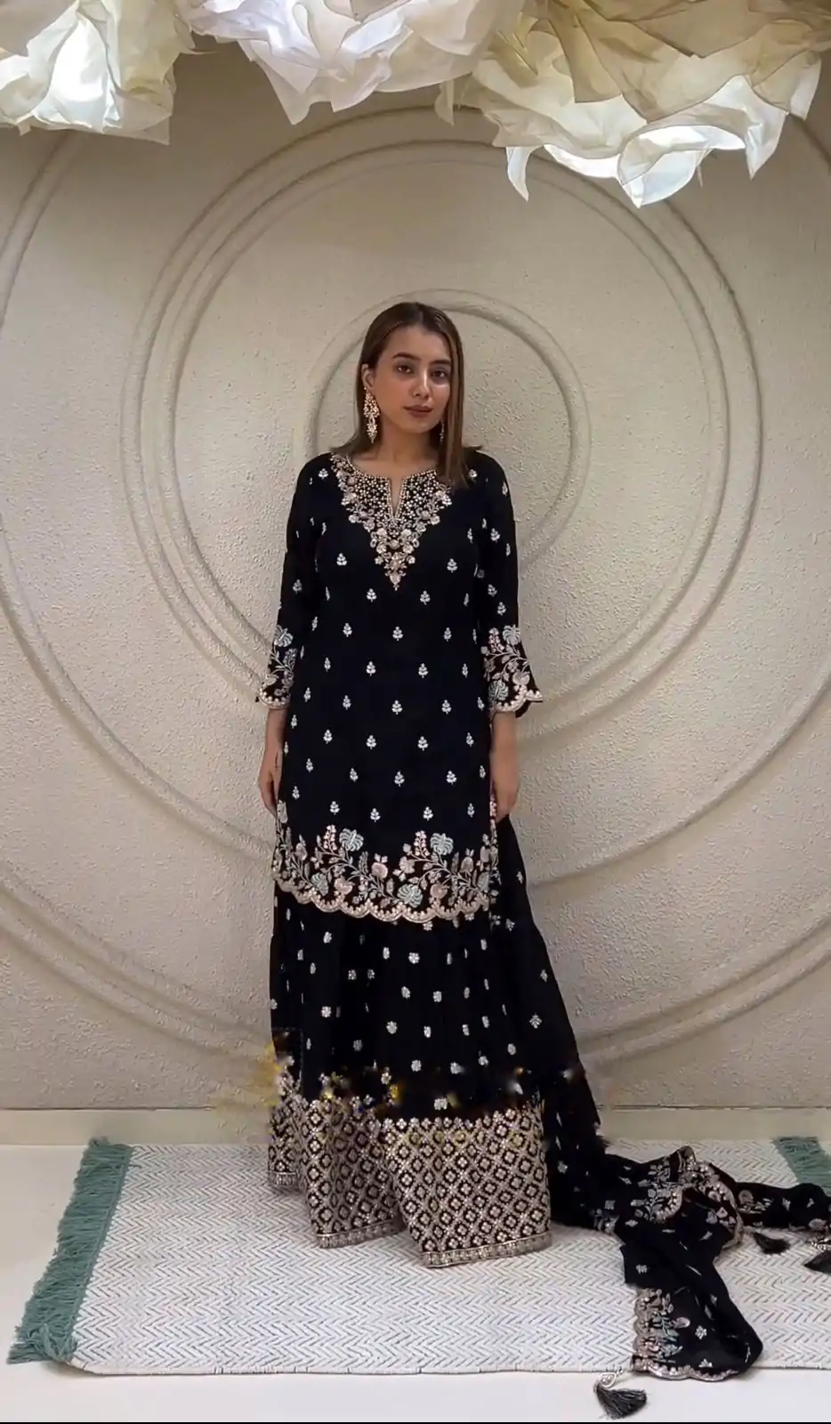 NSR 816 Black Color Pure Chinnon Silk Embroidery Sequence Salwar Suit Wedding, Party, Festive, Events Expected Delivery 4-6 Working Days @ 2399/- | Jump Suits, Salwar suit, Designer Suits, Casual Suits, Creative suits, Palazzo Suits, Party Wear Suits, Patiala Suits, Straight Suits