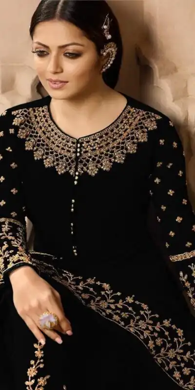 FC LT Nitya 3803 Black Color Georgette Cording Anarkali Suit Wedding, Party, Festive Expected Delivery 4-6 Working Days  @1899/- | Anarkali Suits, Bollywood Anarkali, Creative-Anarkali, Designer Anarkali, Embroidered Anarkali, Party Wear Anarkali