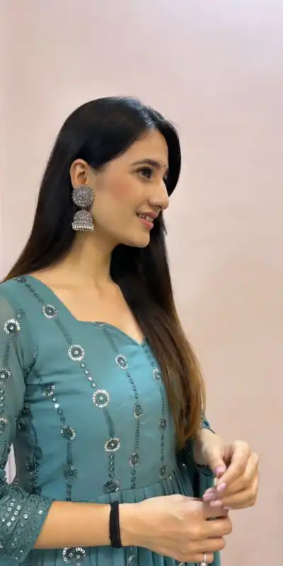 MF 432 Blue Color Sequence Coding Embroidery Work Gown Casual, Party, Wedding, Festive, Events Etc.  Expected Delivery  4-6 Working Days @2449/- Only | Gowns, Bollywood Gowns, Creative Gowns, Designer Gowns, Embroidered Gowns, Party Wear Gowns