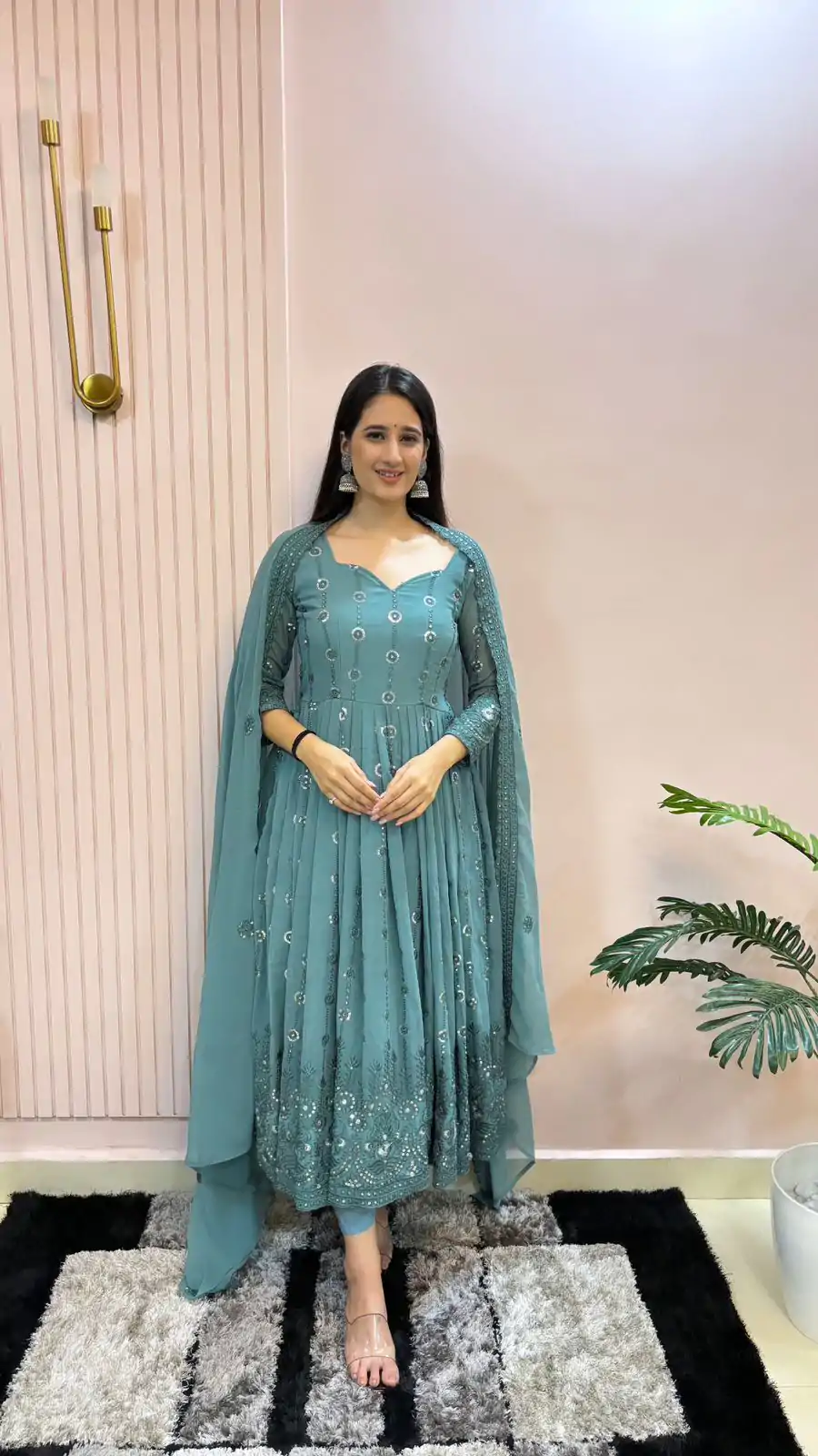 MF 432 Blue Color Sequence Coding Embroidery Work Gown Casual, Party, Wedding, Festive, Events Etc.  Expected Delivery  4-6 Working Days @2449/- Only | Gowns, Bollywood Gowns, Creative Gowns, Designer Gowns, Embroidered Gowns, Party Wear Gowns