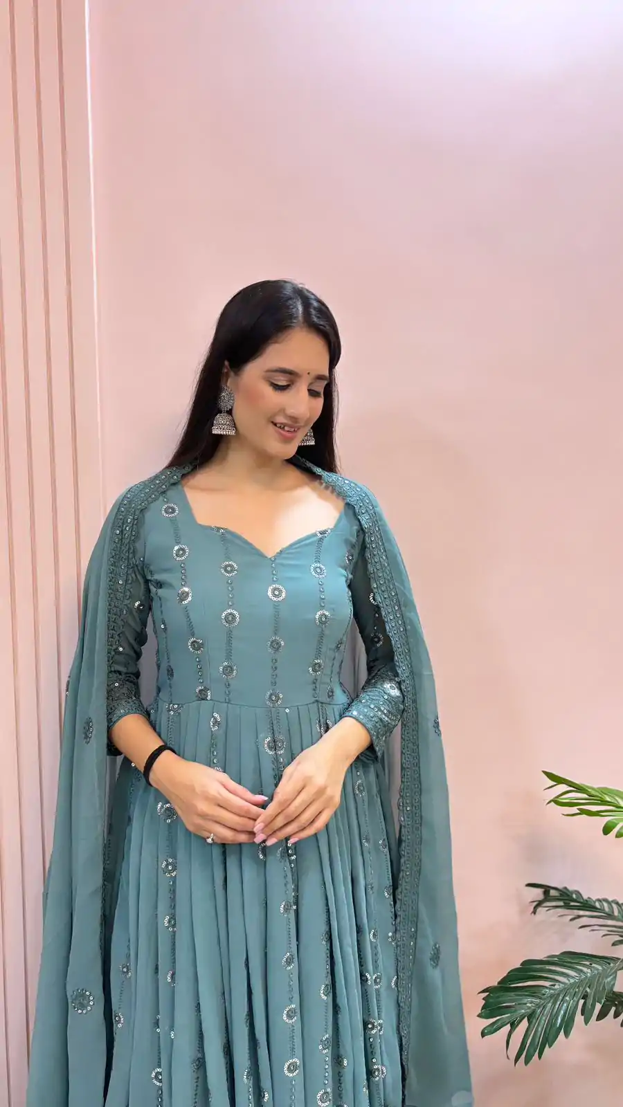 MF 432 Blue Color Sequence Coding Embroidery Work Gown Casual, Party, Wedding, Festive, Events Etc.  Expected Delivery  4-6 Working Days @2449/- Only | Gowns, Bollywood Gowns, Creative Gowns, Designer Gowns, Embroidered Gowns, Party Wear Gowns
