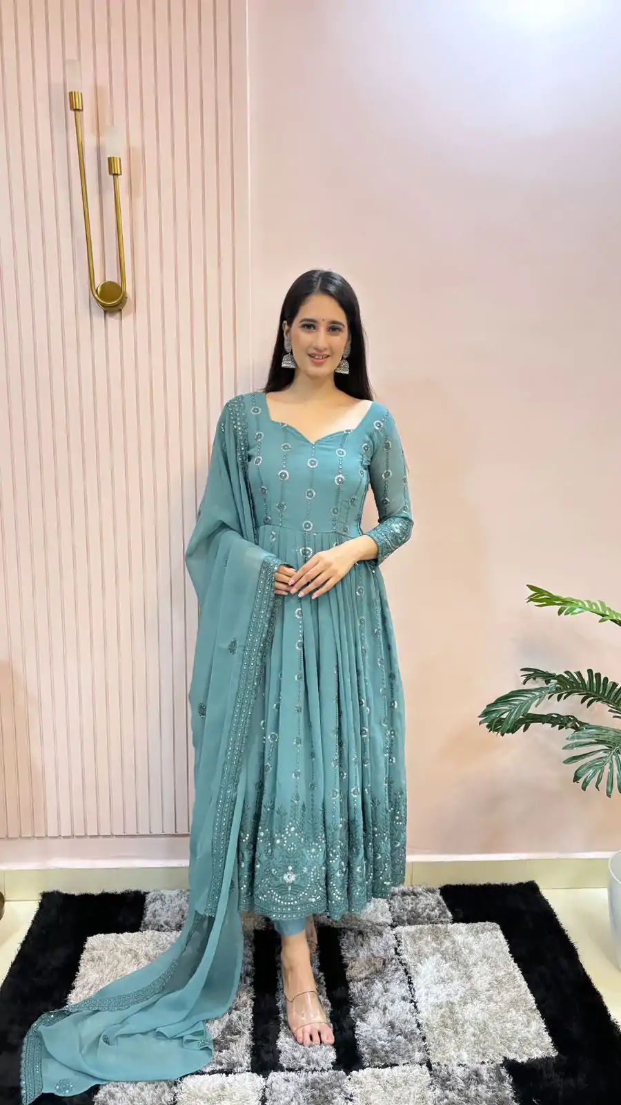 MF 432 Blue Color Sequence Coding Embroidery Work Gown Casual, Party, Wedding, Festive, Events Etc.  Expected Delivery  4-6 Working Days @2449/- Only | Gowns, Bollywood Gowns, Creative Gowns, Designer Gowns, Embroidered Gowns, Party Wear Gowns