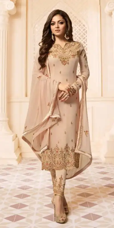 LT Nityaa 2602 Cream Color Heavy Georgette Embroidery Salwar Suit Wedding, Party, Festive events, etc.  Expected Delivery  4-6 Working Days @2599/- | Jump Suits, Salwar suit, Designer Suits, Casual Suits, Creative suits, Palazzo Suits, Party Wear Suits, Patiala Suits, Straight Suits