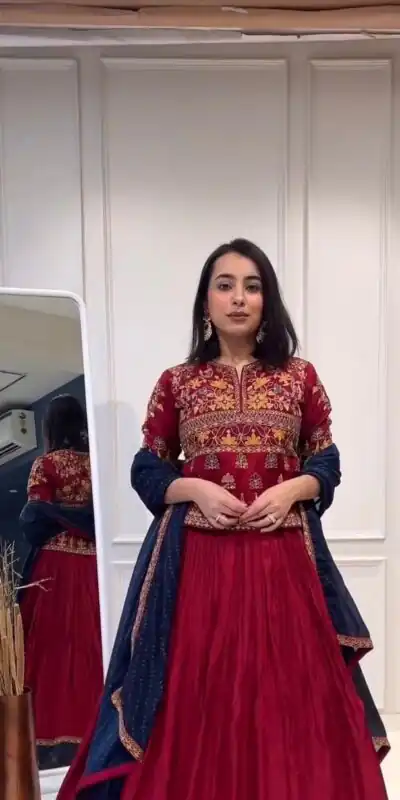 AD 169 Red Color Rayon Embroidery Sequence Lehenga Choli Wedding, Party, Events Etc. Expected Delivery 4-6 Working Days 3049/- | Lehenga, Bollywood Lehenga, Creative Lehenga, Designer Lehenga, Embroidered Lehenga, Party Wear Lehenga