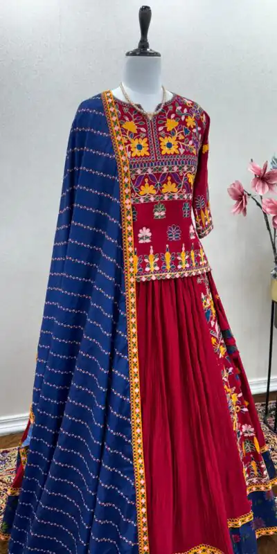 AD 169 Red Color Rayon Embroidery Sequence Lehenga Choli Wedding, Party, Events Etc. Expected Delivery 4-6 Working Days 3049/- | Lehenga, Bollywood Lehenga, Creative Lehenga, Designer Lehenga, Embroidered Lehenga, Party Wear Lehenga