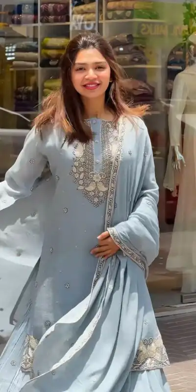 SSR 473 Sky Blue Color Georgette Embroidery Sequence Salwar Suit Wedding, Party, Festive, Events Expected Delivery 4-6 Working Days @ 2099/- Only | Salwar suit, Designer Suits, Casual Suits, Creative suits, Party Wear Suits, Straight Suits