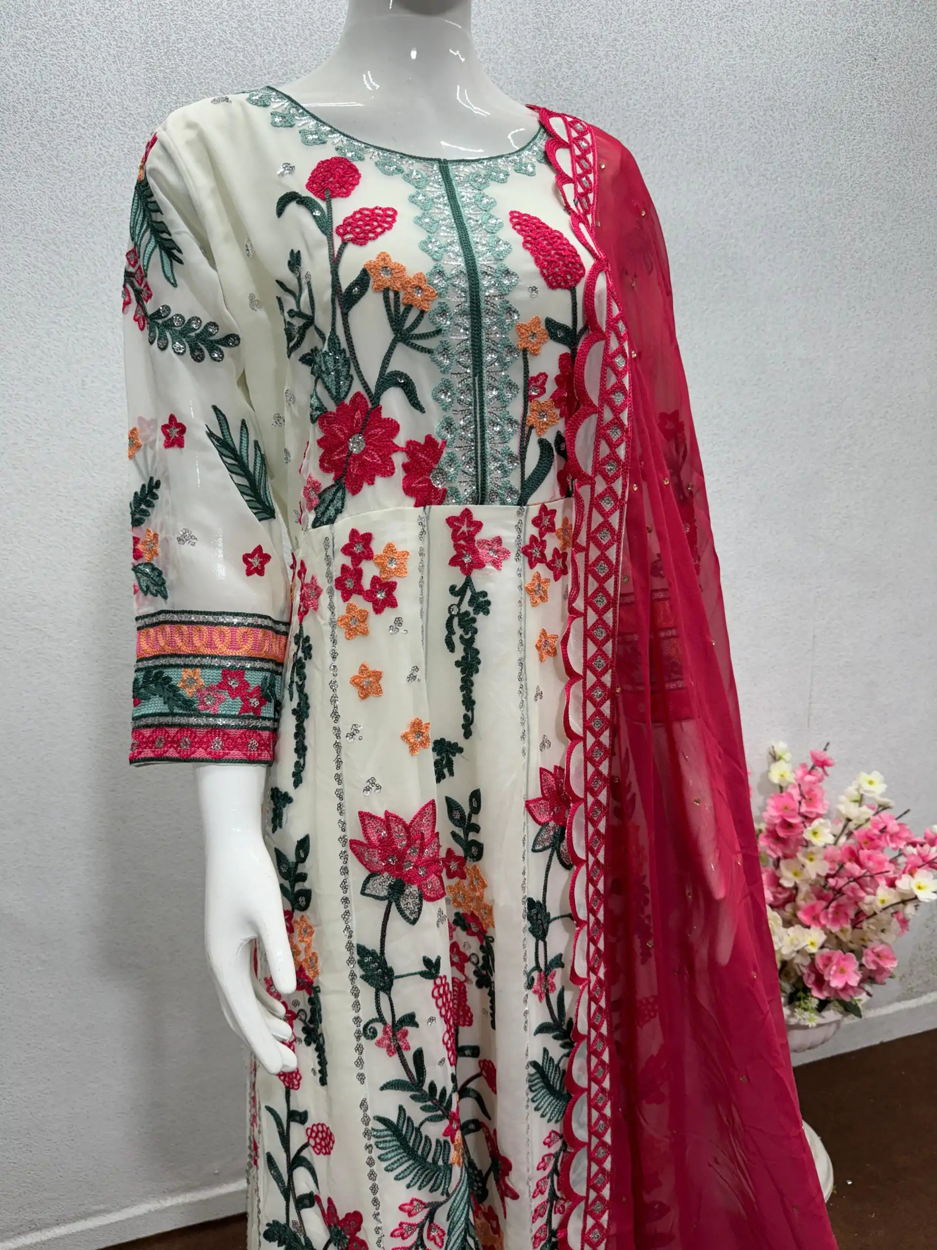 KF 1645 White Color Georgette Embroidered Sequence Salwar Suit Wedding, Party, Festive, Events Etc.  Expected Delivery 4-6 Working Days @2149/-Only | Salwar suit, Designer Suits, Casual Suits, Creative suits, Palazzo Suits, Party Wear Suits, Straight Suits