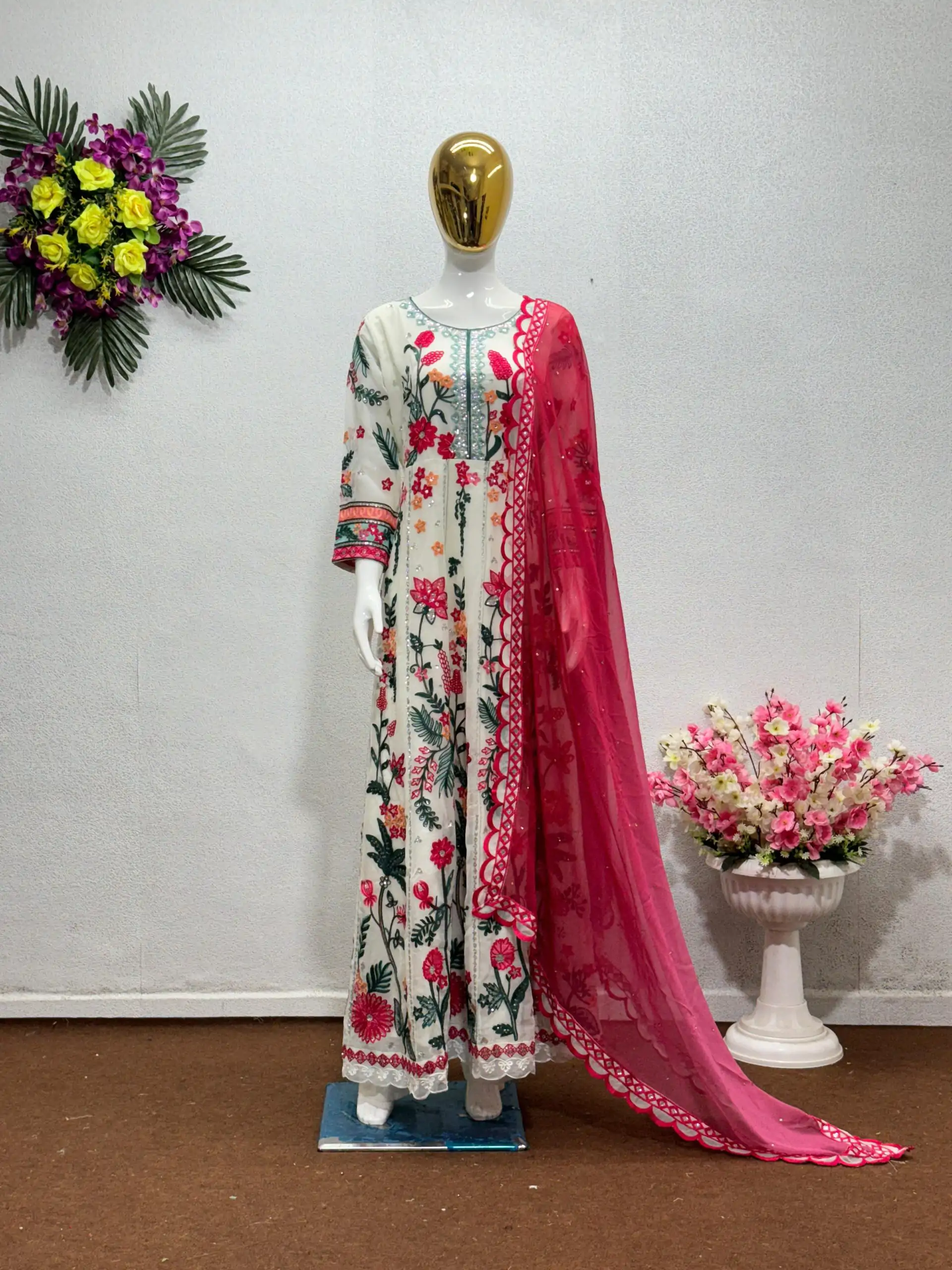 KF 1645 White Color Georgette Embroidered Sequence Salwar Suit Wedding, Party, Festive, Events Etc.  Expected Delivery 4-6 Working Days @2149/-Only | Salwar suit, Designer Suits, Casual Suits, Creative suits, Palazzo Suits, Party Wear Suits, Straight Suits