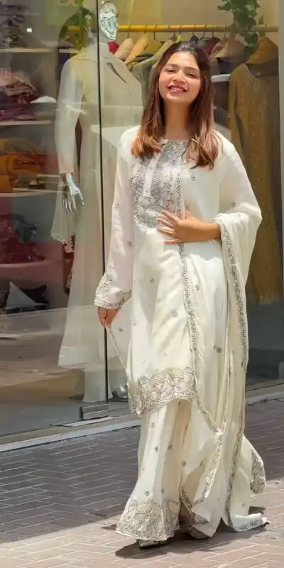 SSR 473 White Color Georgette Embroidery Sequence Salwar Suit Wedding, Party, Festive, Events Expected Delivery 4-6 Working Days @ 2099/- Only | Salwar suit, Designer Suits, Casual Suits, Creative suits, Party Wear Suits, Straight Suits