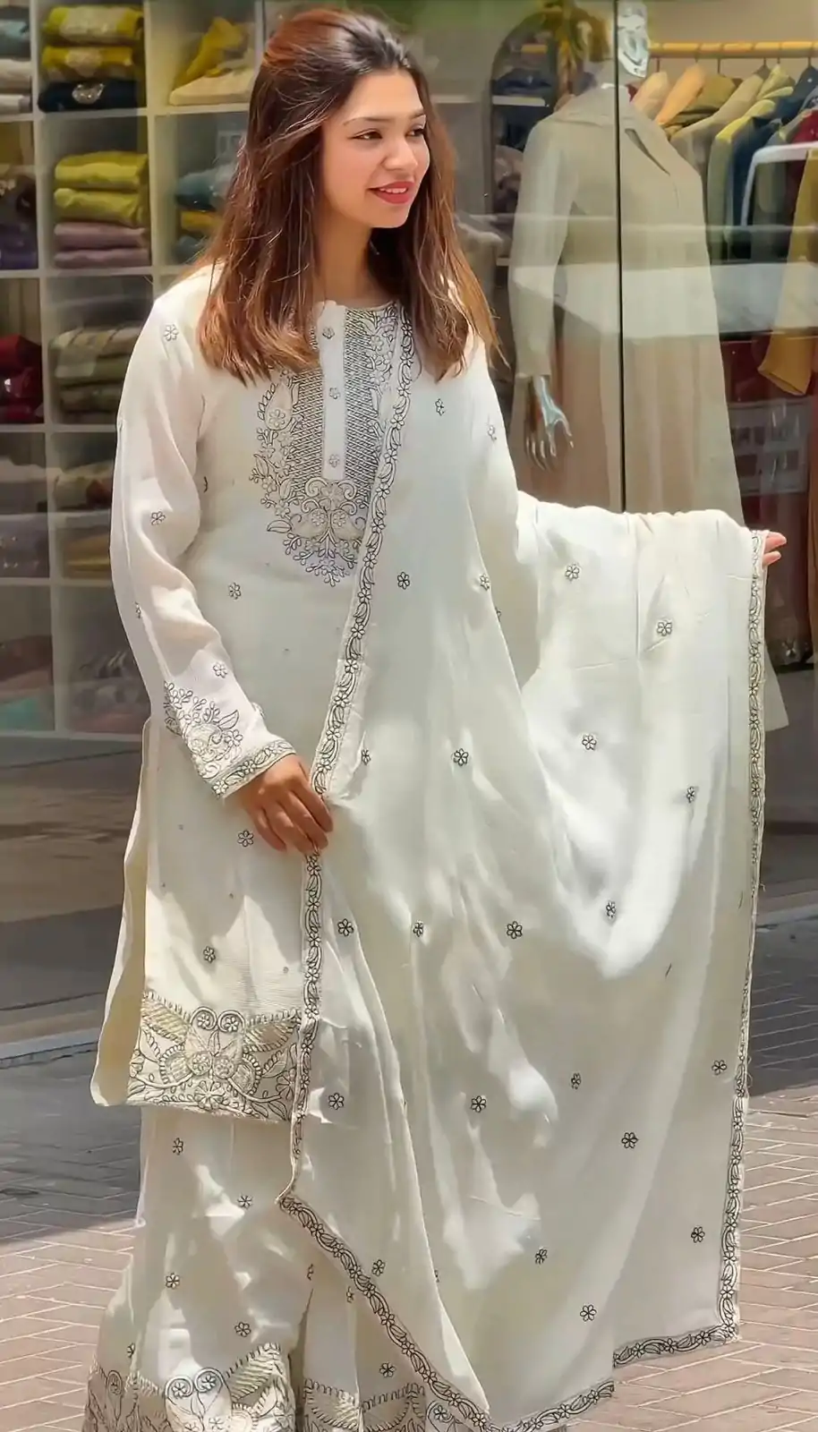 SSR 473 White Color Georgette Embroidery Sequence Salwar Suit Wedding, Party, Festive, Events Expected Delivery 4-6 Working Days @ 2099/- Only | Salwar suit, Designer Suits, Casual Suits, Creative suits, Party Wear Suits, Straight Suits