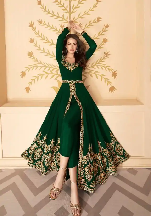 FC ASHIRWAD 7216 Green Color Georgette Embroidery Sharara Suit Wedding, Party, Festive Expected Delivery 4-6 Working Days  @2299/- | Jump Suits, Salwar suit, Designer Suits, Casual Suits, Creative suits, Palazzo Suits, Party Wear Suits, Patiala Suits, Straight Suits