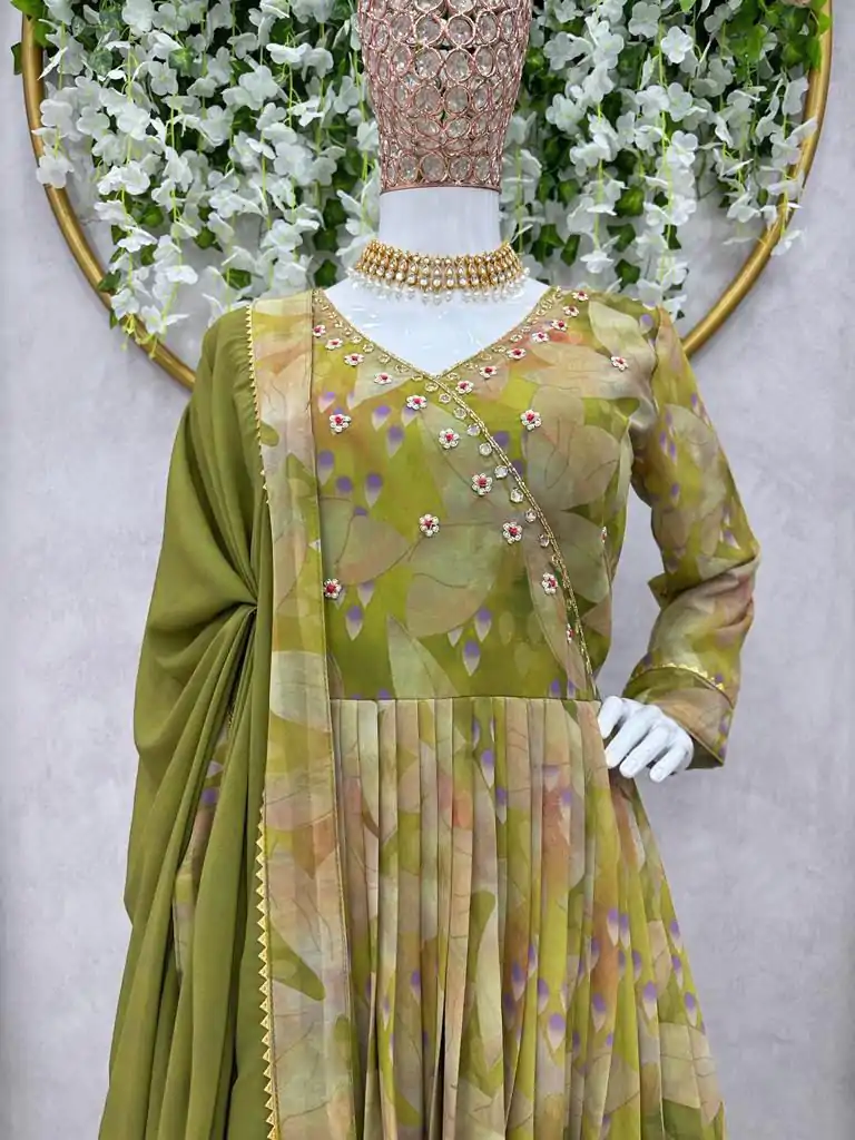 KD 1374 Green  Color Georgette Silk Digital Printed Salwar Suit Casual, Party, Festive, Events Wedding Etc.  Expected Delivery 4-6 Working Days @2049/- | Salwar suit, Designer Suits, Casual Suits, Creative suits, Palazzo Suits, Party Wear Suits, Straight Suits