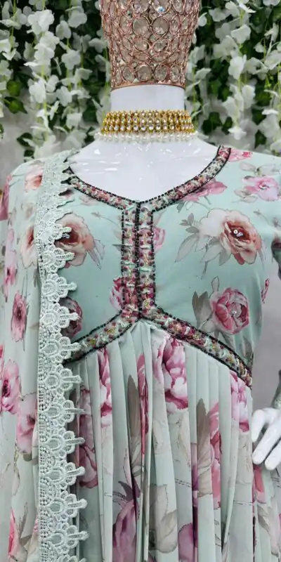 KD 1342 Light Blue Color Georgette Digital Printed Salwar Suit Casual, Party, Festive, Events Wedding Etc.  Expected Delivery 4-6 Working Days @2049/- | Salwar suit, Designer Suits, Casual Suits, Creative suits, Palazzo Suits, Party Wear Suits, Straight Suits