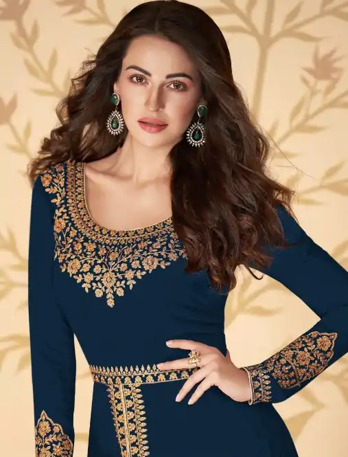FC ASHIRWAD 7216 Navy Blue Color Georgette Embroidery Sharara Suit Wedding, Party, Festive Expected Delivery 4-6 Working Days  @2299/- | Jump Suits, Salwar suit, Designer Suits, Casual Suits, Creative suits, Palazzo Suits, Party Wear Suits, Patiala Suits, Straight Suits