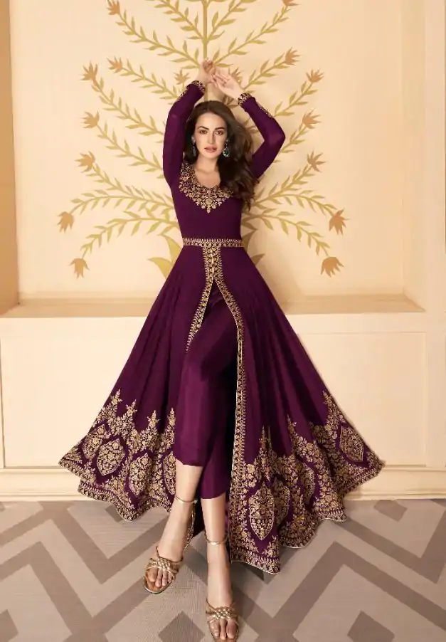 FC ASHIRWAD 7216 Purple Color Georgette Embroidery Sharara Suit Wedding, Party, Festive Expected Delivery 4-6 Working Days  @2299/- | Jump Suits, Salwar suit, Designer Suits, Casual Suits, Creative suits, Palazzo Suits, Party Wear Suits, Patiala Suits, Straight Suits