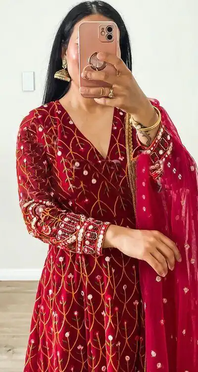 RTC 5642 Red Color Georgette Thread Sequence Work Salwar Suit Wedding, Party, Festive, Events Etc. Expected Delivery 4-6 Working Days @2449/- | Jump Suits, Salwar suit, Designer Suits, Casual Suits, Creative suits, Palazzo Suits, Party Wear Suits, Patiala Suits, Straight Suits